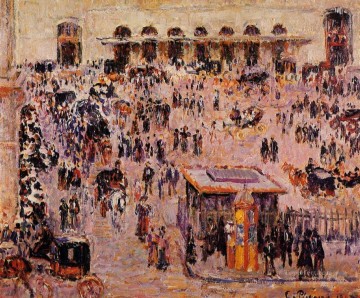  Lazare Pintura al %C3%B3leo - Cour du Havre Gare St Lazare 1893 Camille Pissarro parisino